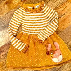 Mustard/yellow gold toddler sweater dress worn once. Size 12mo